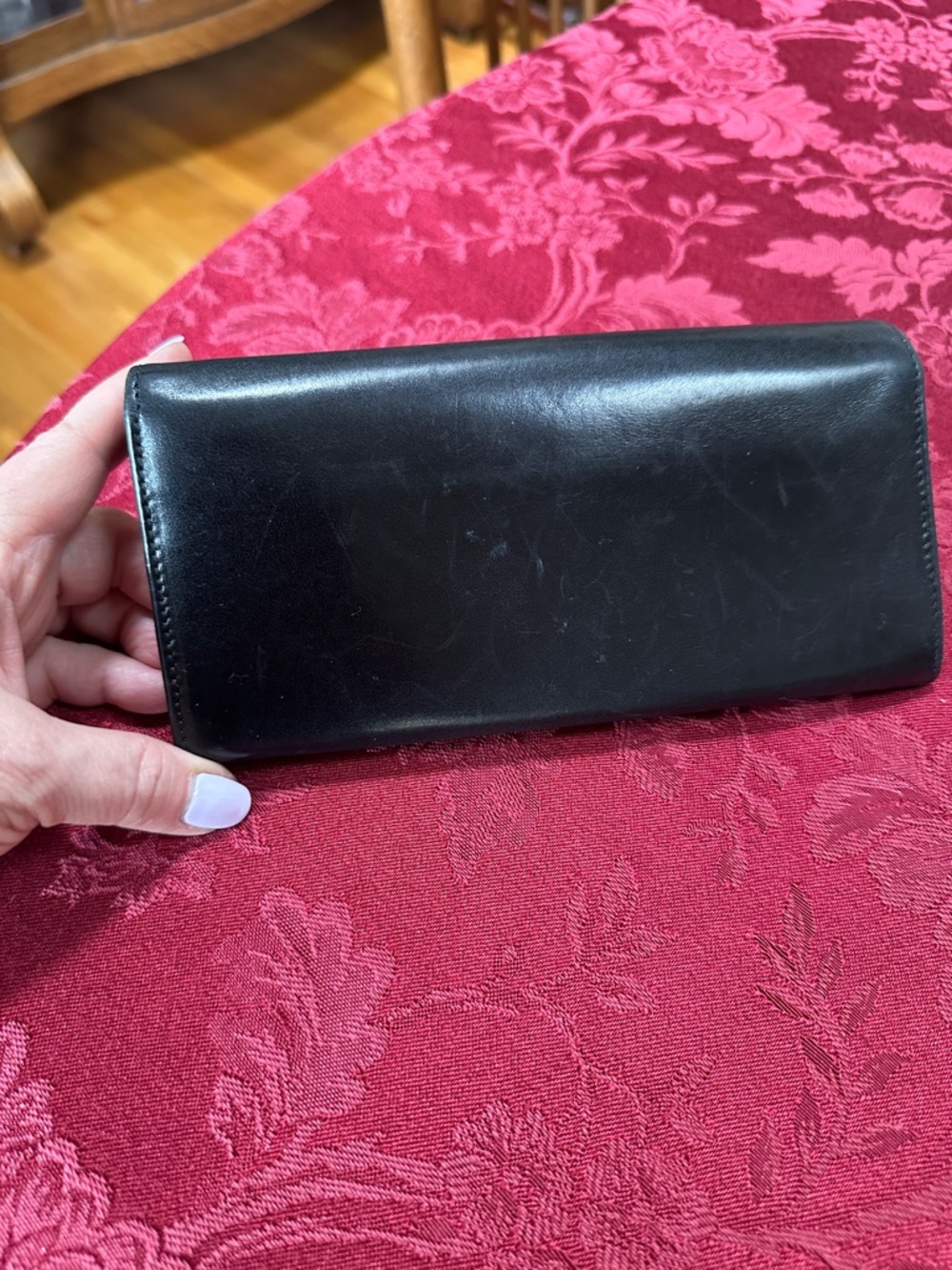 Chloe Tan & Black Leather Bow Long Snap Wallet - Picture 3 of 8